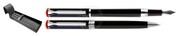 ZESTAW PIÓRO WIECZNE + DŁUGOPIS DUKE P3 BIAŁO-CZERWONY RING SILVER + ETUI SKÓRA NATURALNA CZARNA