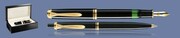 ZESTAW PIÓRO WIECZNE + DŁUGOPIS PELIKAN SOUVERAN K/M400 CZARNE + WOOD BOX BLACK | STALÓWKA F