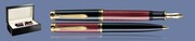 ZESTAW PIÓRO WIECZNE + DŁUGOPIS PELIKAN SOUVERAN K/M600 CZARNO-CZERWONE + WOOD BOX BLACK | STALÓWKA F