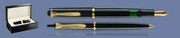 ZESTAW PIÓRO WIECZNE + DŁUGOPIS PELIKAN CLASSIC K/M200 CZARNE + WOOD BOX BLACK | STALÓWKA F