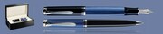 ZESTAW PIÓRO WIECZNE + DŁUGOPIS PELIKAN SOUVERAN K/M805 CZARNO-NIEBIESK0-SREBRNE + WOOD BOX BLACK | STALÓWKA F