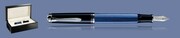 PIÓRO WIECZNE PELIKAN SOUVERAN M405 CZARNO-NIEBIESK0-SREBRNE + WOOD BOX BLACK | STALÓWKA EF