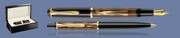 ZESTAW PIÓRO WIECZNE + DŁUGOPIS PELIKAN CLASSIC K/M200 MARMUROWY BRĄZ + WOOD BOX BLACK | STALÓWKA F