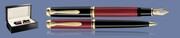 ZESTAW PIÓRO WIECZNE + DŁUGOPIS PELIKAN SOUVERAN K/M800 CZARNO-CZERWONE + WOOD BOX BLACK | STALÓWKA F