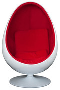 D2 Fotel Ovalia Chair biało czerowny D2