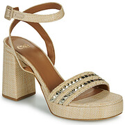 Sandały na obcasie Exé Shoes 619-ANCONA-RAFFIA-BEIGE-GOLD Manufacturer