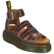 Płaskie sandały Dr. Martens CLARISSA QUAD RODEO 3 STRAP SANDAL DARK BROWN CLASSIC PULL UP Manufacturer