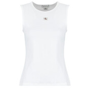 Topy na ramiączkach / T-shirty bez rękawów Calvin Klein Jeans SL WOVEN LABEL 2X2 BABY RIB CUTO Manufacturer