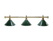 Lampa ELEGANCE - 3 zielone klosze, złoty pałąk