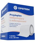 Opatrim przylepiec oddychający z mikroporami 5 m x 50 mm 1 sztuka 0