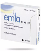 Emla Plaster 25 mg + 25 mg, plaster leczniczy 2 sztuki 20