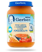 Nestlé Gerber Bukiet warzyw z łososiem w sosie pomidorowym po 6 miesiącu 190g 1000