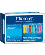 Microlet lancety kolorowe z silikonową powłoką 25 sztuk 1000