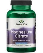 Swanson Magnesium Citrate (cytrynian magnezu) 240 tabletek 1000
