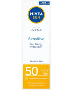 NIVEA SUN Sensitive Krem ochronny do twarzy dla skóry wrażliwej SPF 50 50 ml 0
