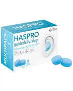 Zatyczki do uszu formowane wielorazowe Haspro Moldable EarPlugs niebieskie 6 par 1000