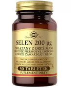 SOLGAR Selen 200µg związany z drożdżami 50 tabletek 1000