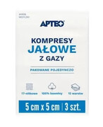 Apteo Care Kompresy jałowe 5 cm x 5 cm 3 sztuki 1000