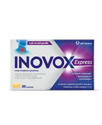 Inovox Express 2 mg + 0,6 mg + 1,2 mg smak miodowo-cytrynowy 36 pastylek 20