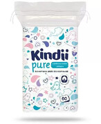 Kindii Pure miękkie bawełniane płatki dla niemowląt 60 sztuk [Baby Sensitive, Cleanic Kindii] 1000