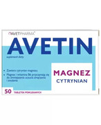Avetin Magnez Cytrynian 50 tabletek powlekanych 1000
