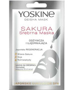 Yoskine Geisha Mask Sakura maska na srebrnej tkaninie 1 sztuka 1000