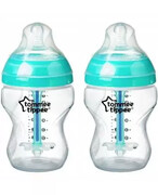 Tommee Tippee Advanced Anti-colic butelka antykolkowa ze smoczkiem o wolnym przepływie 0m+ zielona 2 x 260 ml [42252575] 1000