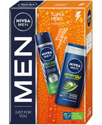Nivea Men Super Hero Energizing Kit Nivea Men Energy Żel Pod Prysznic 3w1 250 ml + Nivea Men Fresh Sensation Antyperspirant Spray 150 ml [zestaw] 1 sztuka 1000