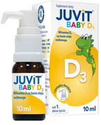 Juvit Baby D3 krople z pompką 10 ml 1000