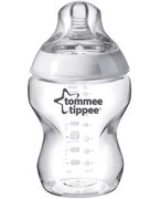 Tommee Tippee Closer To Nature butelka do karmienia ze smoczkiem o wolnym przepływie 0m+ bezbarwna 260 ml [42250079] 1000