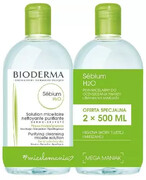 Bioderma Sebium H2O płyn micelarny do skóry mieszanej, tłustej i trądzikowej 2x 500 ml [DWUPAK] 1000