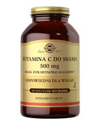 SOLGAR Witamina C 500 mg naturalny smak żurawinowo-malinowy 90 pastylek do ssania 1000