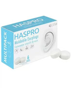 Zatyczki do uszu formowane wielorazowe Haspro Moldable EarPlugs białe 6 par 1000