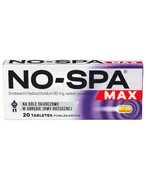 No-Spa Max 80 mg na silny ból brzucha i skurcze 20 tabletek powlekanych 20