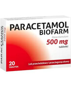 Biofarm Paracetamol 500 mg 20 tabletek 1000