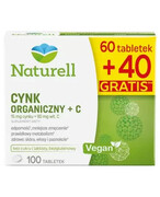 Naturell Cynk Organiczny + C 100 tabletek 1000