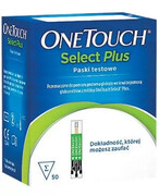 One Touch Select Plus paski testowe do pomiaru poziomu glukozy we krwi 50 sztuk 10