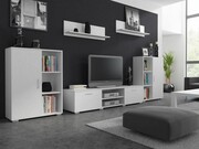 Meblościanka Herkules Biała WYSOKI POŁYSK salon pokój nowoczesny zestaw mebli pokojowych Per La Vita