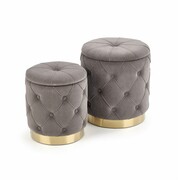 POLLY zestaw 2 puf, popiel (1p=1kpl)