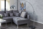 Lampa podłogowa Bowl 170-210 cm chrom, czarny