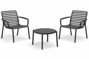 Zestaw stolik kawowy Doga + 2 fotele Doga Relax anthracite - Nardi