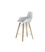 Hoker Faz drewniany z podłokietnikami biały połysk h 102 VONDOM