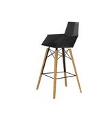 Hoker Faz drewniany z podłokietnikami czarny połysk VONDOM