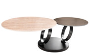 Stolik kawowy Dancing Rings Travertine 80-135cm - Invicta