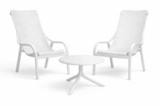 Zestaw stolik kawowy Spritz + 2 fotele Net Lounge bianco - Nardi