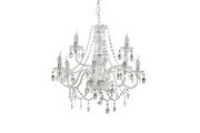 Lampa wisząca Cristal 9-ramienna transparentna