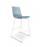 Hoker Wire Sled Stool Retro Blue-White Resol