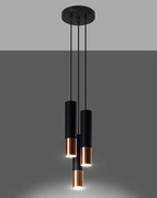 Lampa wisząca Loopez 3P czarny/miedź