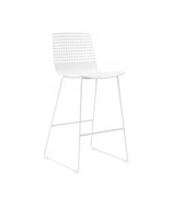 Hoker Wire Sled Stool White-Chrome Resol