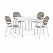 Zestaw stół Cube + 4 krzesła Palma tortora/ bianco - Nardi